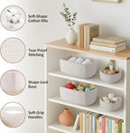 5-Pack Small Woven Rope Storage Baskets – 2 Sizes Organizer Bins for Closet, Shelf, Bookshelf, Nursery, Changing Table, Fabri