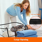 Vieshful 7 Pack Clear Comforter Storage Bag, 60L Clothes Storage Bag with Zipper Closet Organizer, Plastic Storage Containers