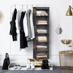 Simple Houseware 6 Shelf Hanging Closet Organizer, Dark Gray