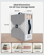 6 Pack Bed Sheet Organizer - Foldable Bedsheet Organizers and Storage, Sturdy Sheet Holder with Window, Labels & Handles for 