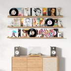 Axeman 72 Inch Floating Shelves | Oak Picture Ledge Shelf Set of 3 | Rustic Wood Wall Shelves with Lip | 72" Oak Picture Shel