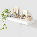 12 Inch Deep Floating Shelves | 36 Inch White Floating Shelves | 36" W x 12" D Rustic Wood Shelves for Wall | Deep White Shel