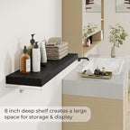Dreamland 36 Inch Long Floating Shelves in Black,8 Inch Deep Floating Shelf for Wall,Large Display & Storage Shelf, Wall Shel