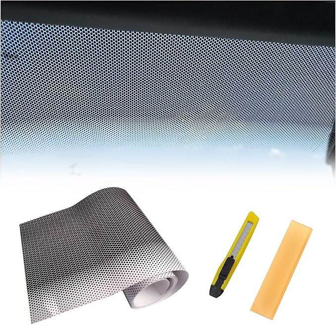 Car Windshield/Rear Window Sunshade Film - Static Cling & Reusable | Heat & UV Blocking | Gradient Black Design | 78.7" x 6" Universal | Tools Included (1 PCS)