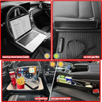2 IN 1 Steering Wheel Tray with Car Seat Gap Filler Organizer | Car Food Eating Lunch Tray for Driver | Laptop Holder Office Desk | Between Seat Gap Storage Box - Car Gadgets & Roadtrip Essentials