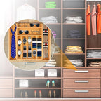Bellsal Large Premium Bamboo Silverware Organizer - Expandable Utensil Drawer Organizer - 17"x19.6" Utensil Holder and Cutler