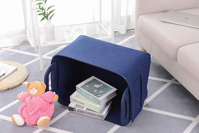 Storage Basket Felt Storage Bin Collapsible& Convenient Box Organizer with Carry Handles for Office Bedroom Closet Babies Nur