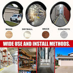 SecurityMan Large 24 Inch Convex Mirror for Blind Spots - Shatterproof Polycarbonate, 180° Wide View for Driveways, Intersections, Warehouses, Roads, and Large Areas - Indoor & Outdoor Security Mirror