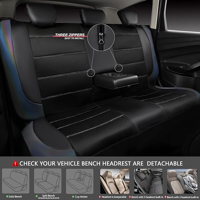 CAR PASS Leather seat Covers,Automotive Universal Sport car seat Cover Super 5mm Composite Sponge Inside,Airbag Compatible fi