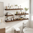 32 Inch Floating Shelves, 3D Textured Wood Grain, 32"x9.25"x1.5" Inch Deep Floating Shelves for Wall, Wooden Shelves for Bath