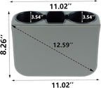 IOKONE Coin Side Pocket Console Side Pocket Leather Cover Car Cup Holder Auto Front Seat Organizer Cell Mobile Phone Holder (Gray)