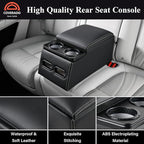Coverado Car Center Console, Universal Rear Bench Seat Consoles, Truck Seat Organizer and Storage, Back Seat Car Organizer with Cup Holder, Central Armrest Box (Regular, Black)