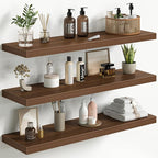 Fun Memories Floating Shelves for Wall 36 Inch Set of 3, Farmhouse Floating Shelves with Invisible Heavy Duty Bracket, 10 Inc