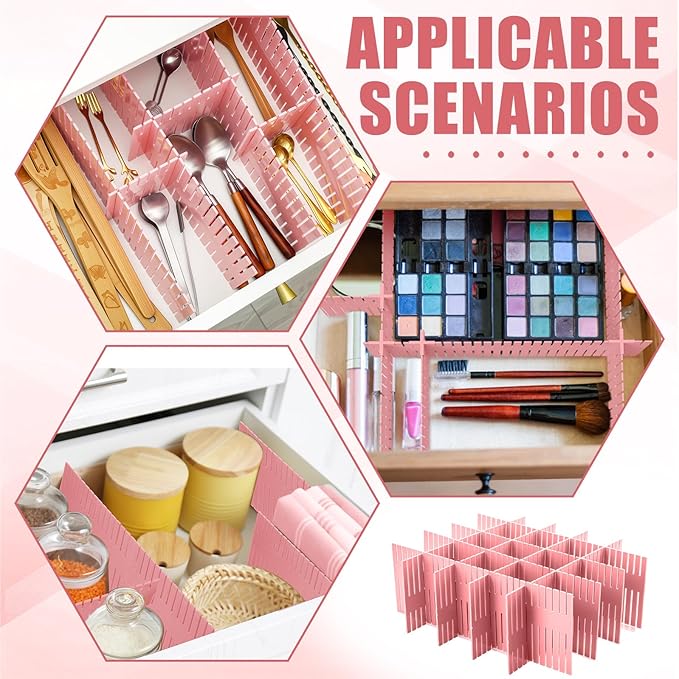 Blosssound 15 Pcs 5.12 Tall Drawer Divider Adjustable Drawer Organizer DIY Ultra Deep Storage Organizer Separator with Fixed 