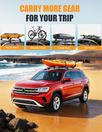 KINGGERI 330lbs All aluminum Roof Rack Cross Bars Compatible with Volkswagen VW Atlas 2017-2026 with Raised Side Rails (Not for Atlas Cross Sport), Lockable Roof Rails Crossbar Rooftop Luggage Carrier