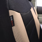 CAR PASS 6PCS Super Universal Fit Air Mesh Two Front Car Seat Covers Set Package-Fit for Vehicles,Suvs,Vans,Sedans,Airbag Compatiable (BLACK AND BEIGE)
