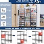 Mavivegue 10 Tiers Shoe Rack Tall Shoe Organizer Shoe Storage 55-65 Pairs Vertical Shoe Shelf Large Shoe Rack Organizer Stack