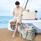 KALIDI 60L Extra Large Duffle Bag, Beach Tote Zipper Utility Oversized Weekender Carrier Travel Shopping Reusable Grocery Bag