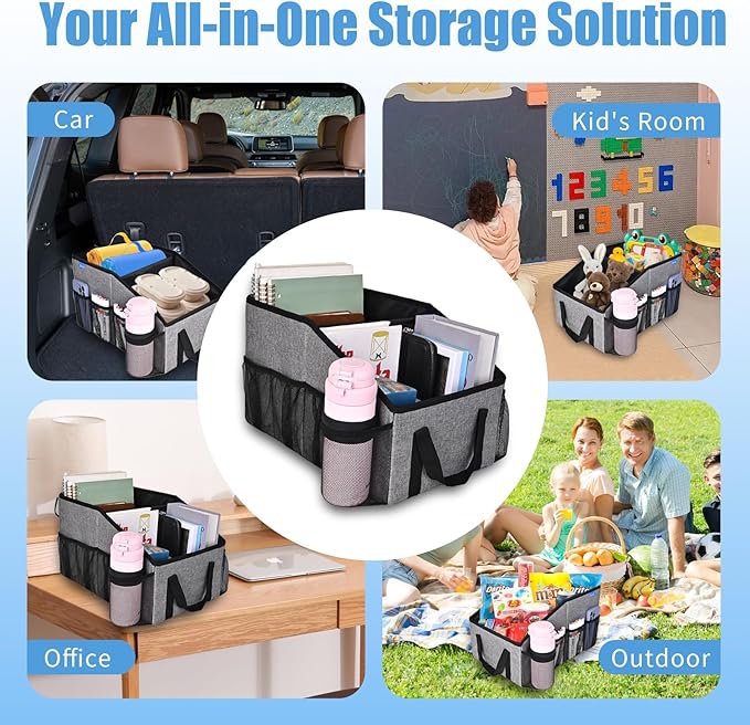 Smof Car Organizer- Car Seat Organizer for Front Seat Back Seat Between Seats, Foldable Car Storage Organizer for Kids Adults
