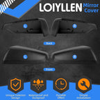 Driver & Passenger Side Mirror Cover Replacement for Chevrolet Equinox 2018-2023, for GMC Terrain 2018-2023 - Left & Right Side Mirror Covers, Rear View Mirror Cap Accessories Textured