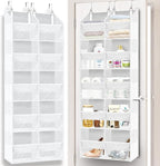 Over The Door Organizer 5 Tiers, Extra Large Behind Door Storage of 10 Compartments, 80 lbs Weight Capacity Hanging Storage O