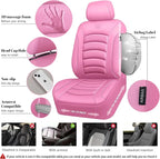 CAR PASS 3D Foam PU Leather Car Seat Covers, Universal Seat Covers Full Sets for Trucks SUV Sedan Automotive Seat Covers Armr