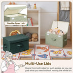 GRANNY SAYS Stoarge Basket with Lid, Decorative Storage Boxes, Closet Storage Bins for Clothes, Collapsible Stackable Organiz