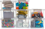 Anywish Small Storage Bins with Lids 3.2 QT- 8 Packs Plastic Storage Containers for Organizing Stackable Clear Storage Boxes,