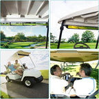 10L0L Golf Cart 4-Panel Wide Angle Rear View Mirror - Universal Fit for Yamaha, Club Car, EZGO, Eliminate Blind Spots