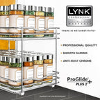 LYNK PROFESSIONAL® Pull Out Spice Organization for Cabinets - 8-3/8 inch Wide – Spice Rack for Inside Cabinets, Slide Out Spi