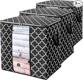 WISELIFE Storage Bags [3 Pack/100L] Large Blanket Clothes Organization and Storage Containers for Comforters,Bedding, Foldabl