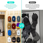 HapiRm Over Door Hat Rack - 3 Packs Hat Organizer with 12 Hooks Design, Hanging Baseball Cap Organizer Storage Holds Up to 60