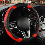 Microfibre Leather Auto Car Steering Wheel Cover,Anti Slip 15 Inch,Black and Red