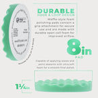 TCP Global 8" Green Waffle Foam Buffing Pad Hook and Loop Backing - Final Cut Pad for Polishing, Automotive, Marine, Truck, RV & Compound Cutting, Car Polishing Pads