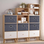 STOREONE Fabric Storage Cube Bins Foldable Organizer Container Collapsible Basket with Lids and Metal Handles, for Home, Bedr