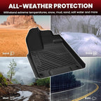 LASFIT Floor Mats for Honda Passport 2019-2025, All Weather TPE Custom Fit Car Floor Liner, 1st & 2nd Row, Black
