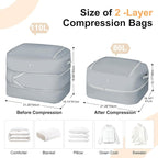 Comforter Storage Bag - 110L Large Capacity Blanket Storage Bags 2-Layer Ultra Space Saving Self Compression Organizer, Washa