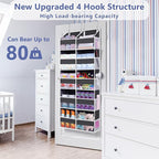 Heavy Duty Over The Door Organizer 5 Tiers, Extra Large Behind Door Storage of 10 Big Front & 10 Mesh Pockets, 80lb Weight Ca