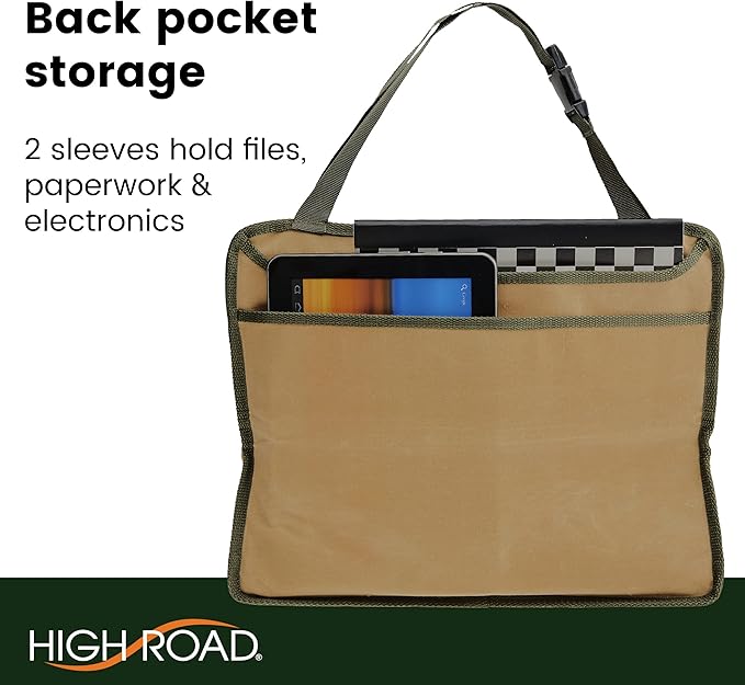 High Road Front Seat Organizer with Laptop Sleeve, Filing, Electronic and Work Supply Compartments, 12 pocket Car Office Passenger Seat Organizer