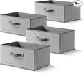 Storage Baskets, 15.7 Inch Woven Fabric Bins, Storage Cubes with Reinforced Handles, Organizer Bins for Closet Shelves, Folda