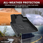 LASFIT Floor Mats for Toyota Tundra 2014-2021 Double Cab (Not Fit CrewMax or Regular Cab), Custom Fit All Weather Protection TPE Easy Clean Odorless Floor Liners for Tundra Front&Rear 2 Row Car Mats