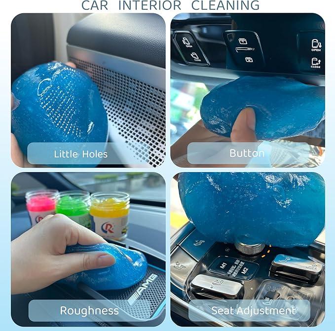 4-Pack Car Cleaning Gels Car Interior Cleaner Putty Slime Auto Detailing Tools Universal Dust Removal Cleaning Kit for Car Ac