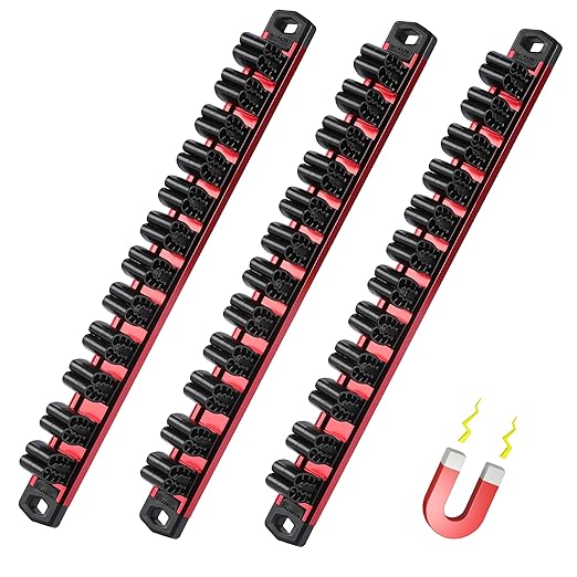 WORKPRO Magnetic Screwdriver Organizer and Wrench Organizer, Aluminum Rail Magnetic Tool Organizer, Tool Holder, Toolbox Orga