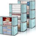Budding Joy 90L Large Storage Bags, 8 Pack Clothes Storage Bins Foldable Closet Organizer Storage Containers with Durable Han