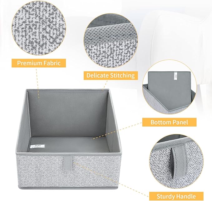 DIMJ Bundle of 8 Pack Clothes Storage Bag & 6 Pack Trapezoid Storage Bins