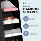 Handy Laundry Hanging Closet Organizer - 6 Shelf Storage for Clothes, Sweaters, Shoes & Accessories - Space-Saving Wardrobe S