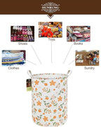 HUNRUNG Laundry Hamper,Large Canvas Fabric Lightweight Storage Basket Toy Organizer Dirty Clothes Collapsible Waterproof for 
