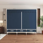 Portable Wardrobe Closet Durable and Easy to Assemble Heavy Duty Clothes Rack with Non-Woven Cover Fabric Best for Bedroom an