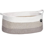 Optish Dog Toy Basket, Toy Box and Bin for Dog Cat Storage, 19.7" X 11" X 7.9" (30L) Large Woven Rope Basket for Blanket Stor