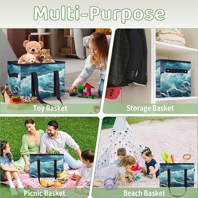 Reusable Grocery Bags Heavy Duty Shopping Bags Foldable Large Tote Bags with Long Handles & Hard Bottom